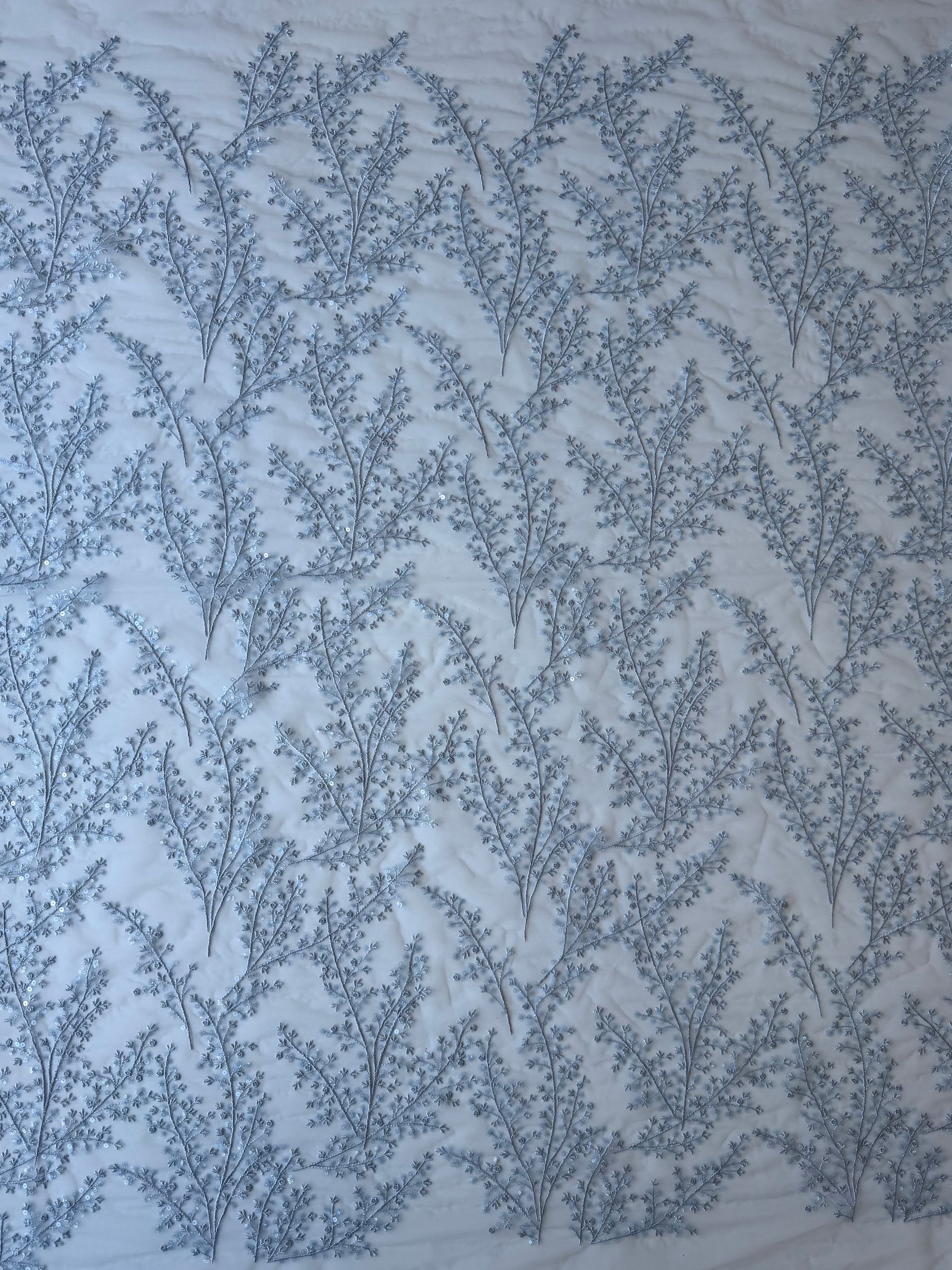 Kalksteinblau Pailletten Spitze – EB3065