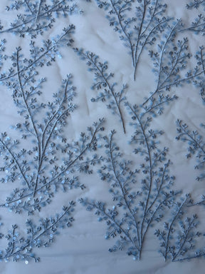 Kalksteinblau Pailletten Spitze – EB3065