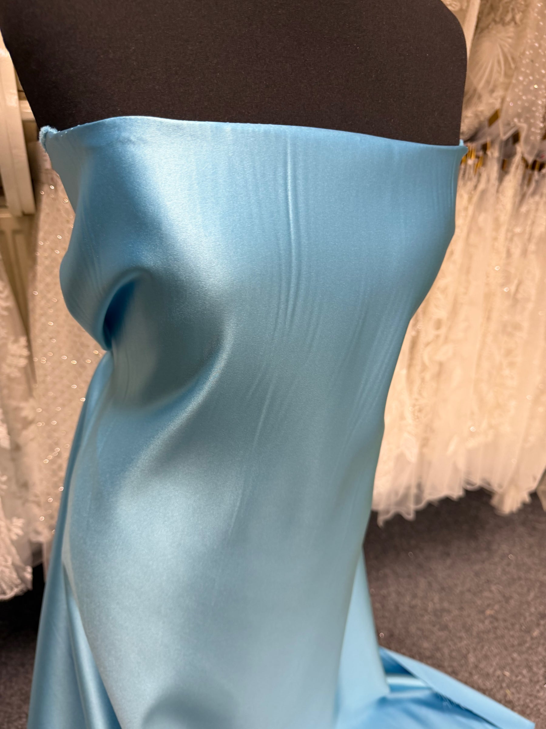 Light Blue Polyester Duchess Satin - Contessa