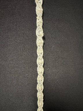 Elfenbein Perlen Paillettenborte - T957