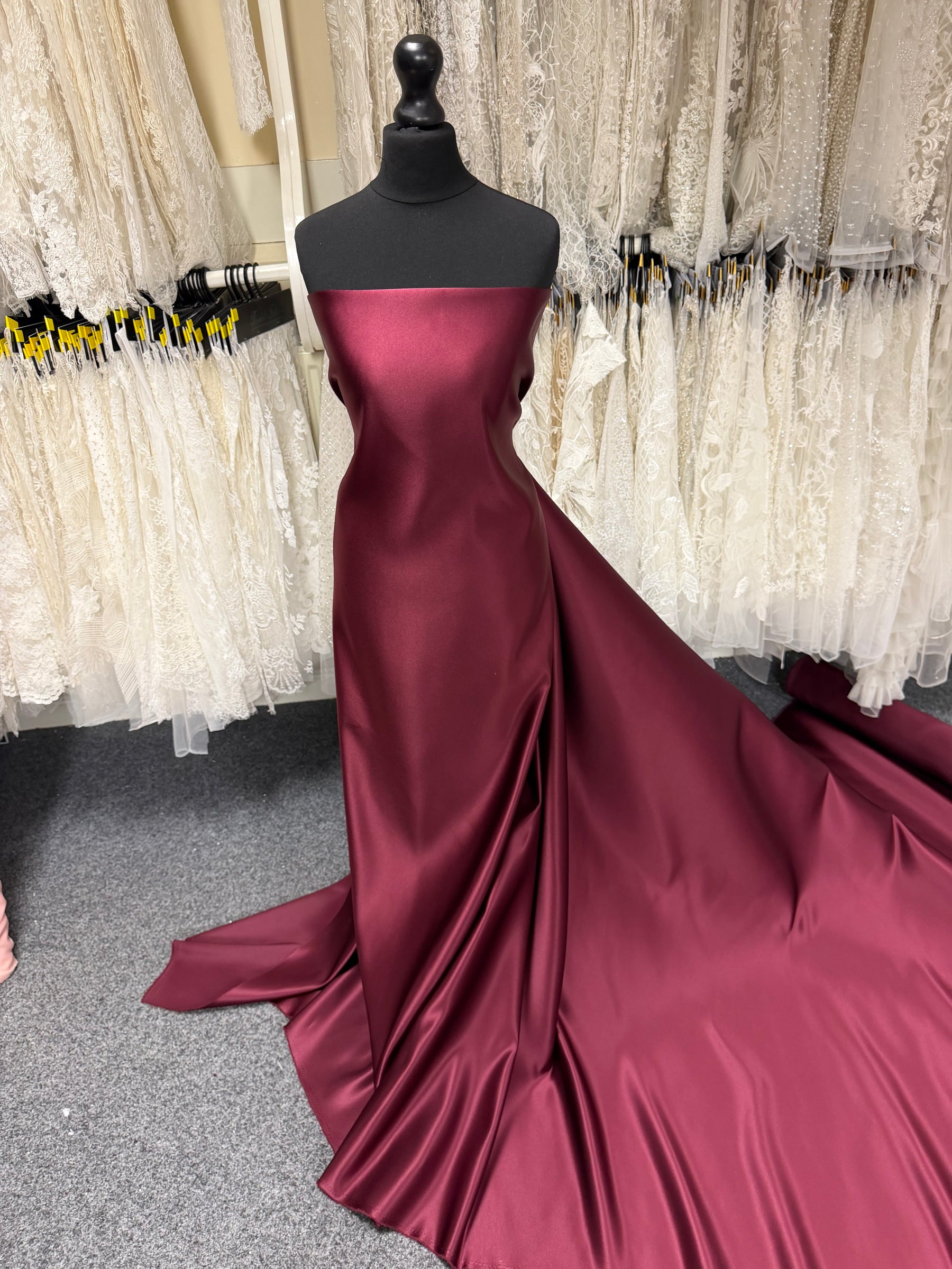 Claret Polyester Satin - Contessa