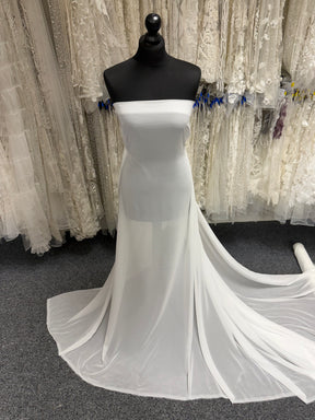 Blasser Elfenbein-Chiffon, schwerer Stoff - PB2003