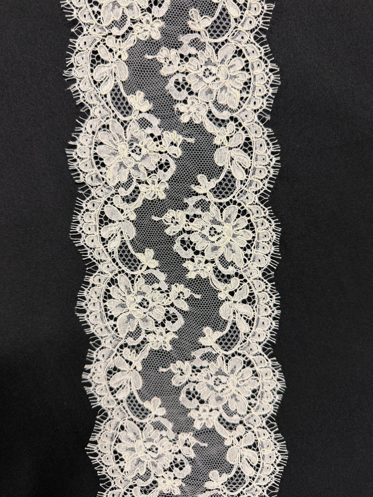 Ivory Corded Chantilly Lace Trim - Adina