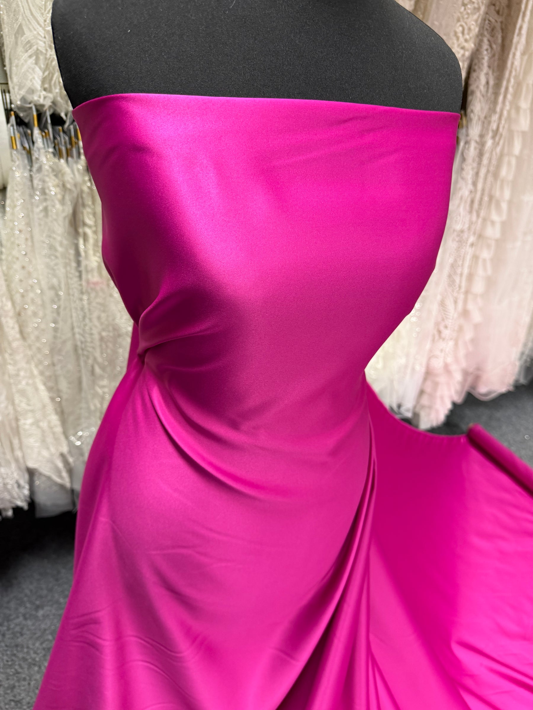 Fuchsia Polyester Satin – Majestic
