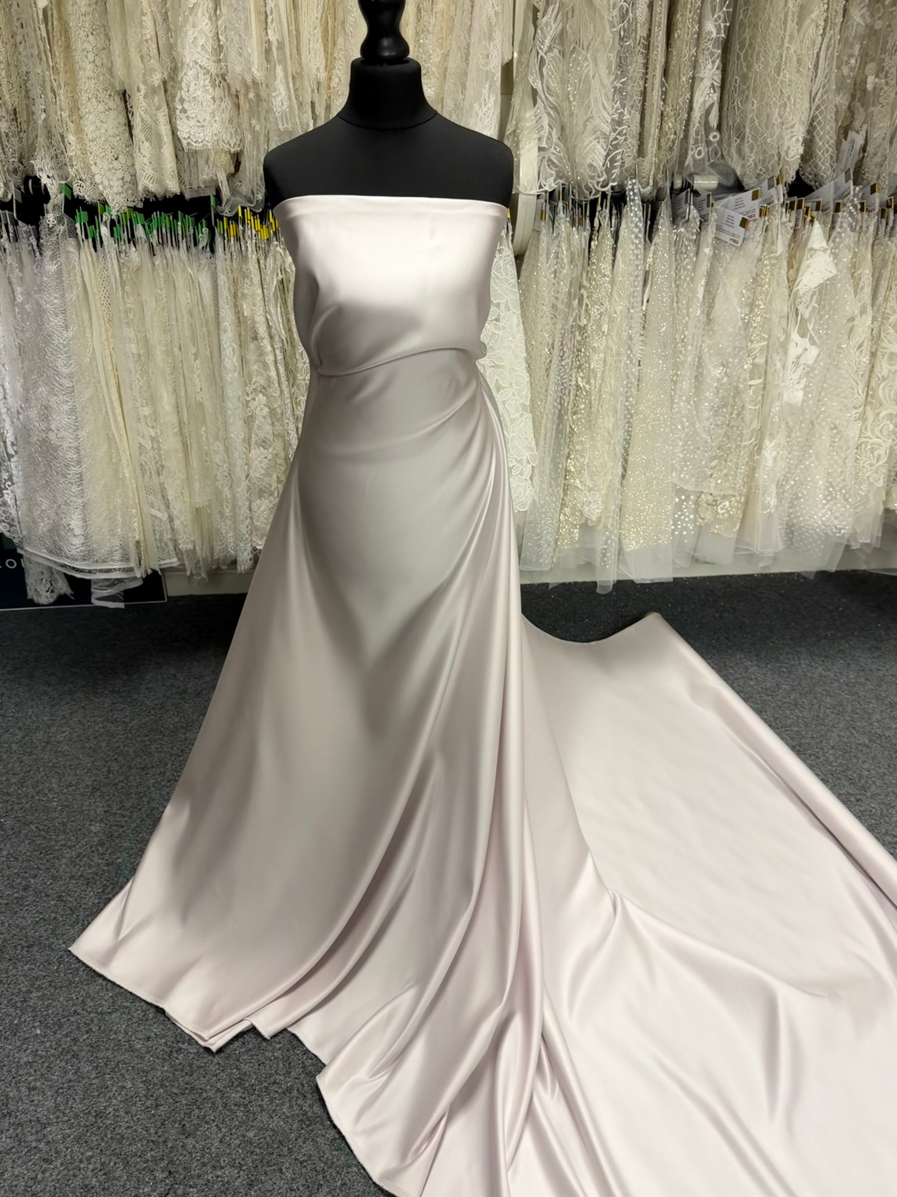 Dusty Grey Polyester Satin - Moldova