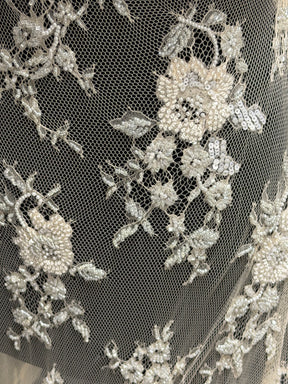 Champagne Hand Beaded Raschel Lace - Ashley