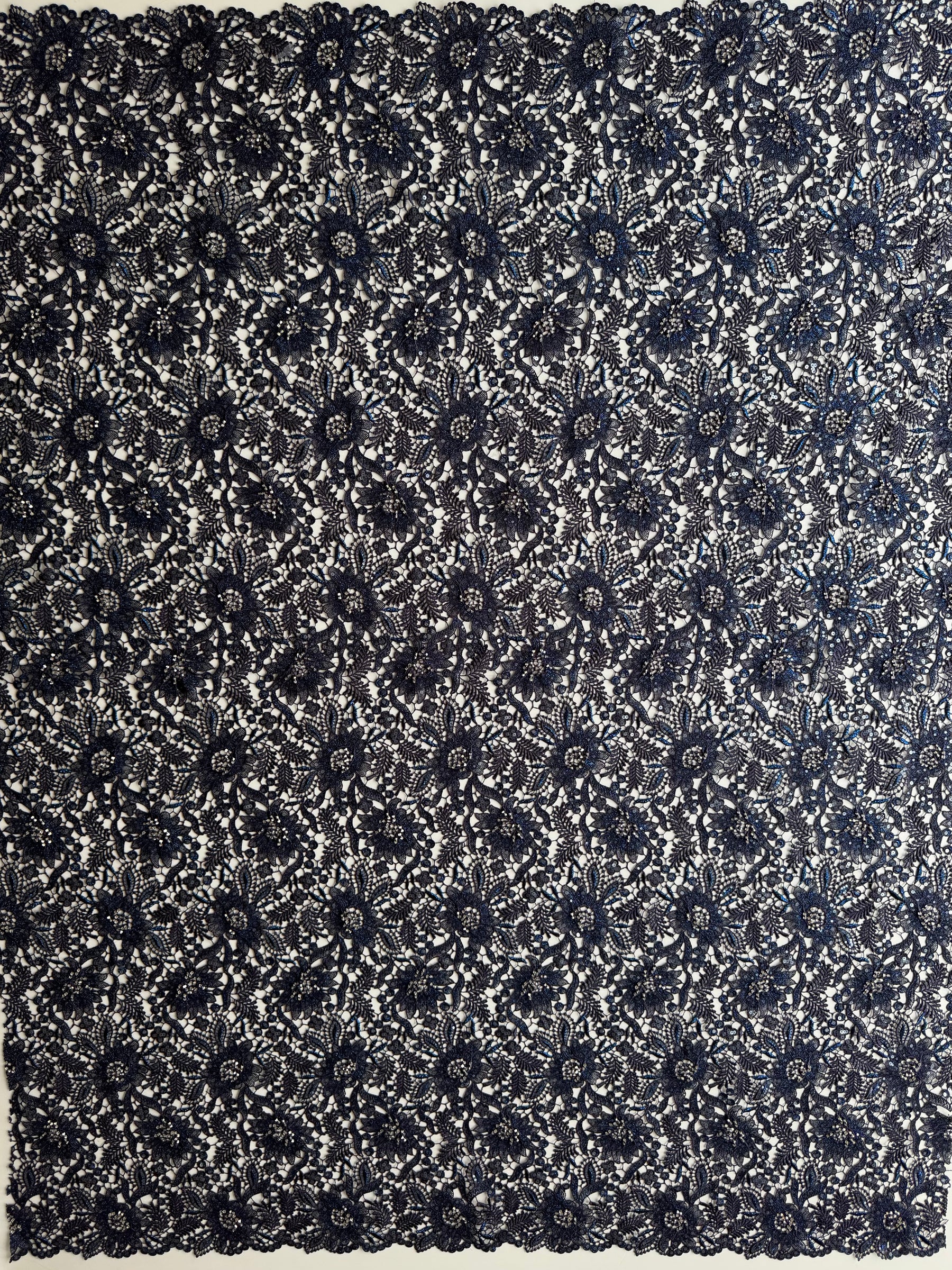 Marineblaue Guipure-Spitze - LB3001