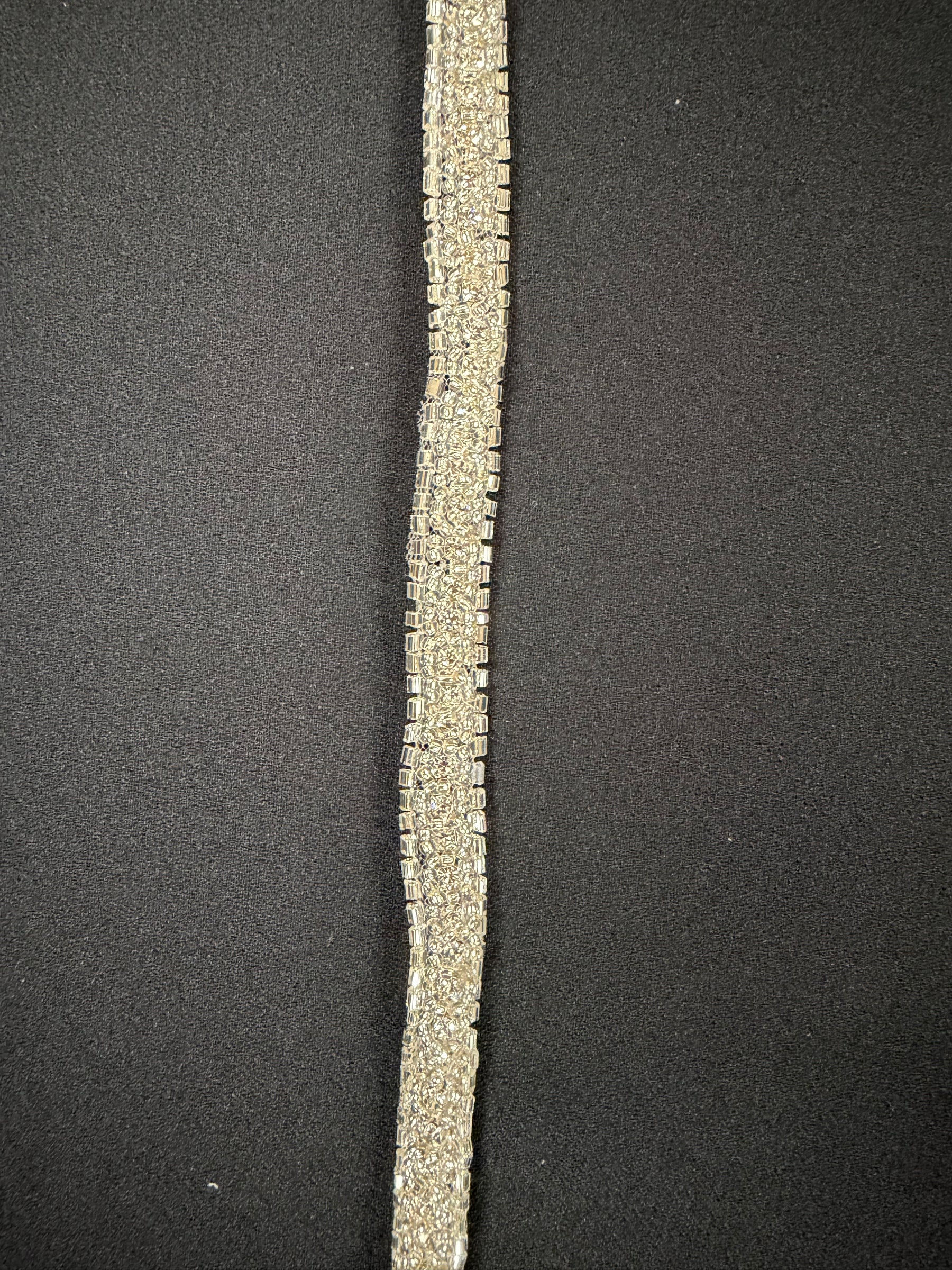 Perlenbesatz Kristall/Silberkristall - T725