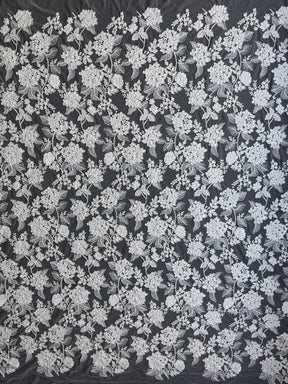 Ivory Italian Corded Embroidered Lace - Paysley
