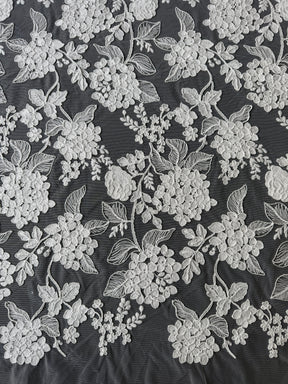 Ivory Italian Corded Embroidered Lace - Paysley