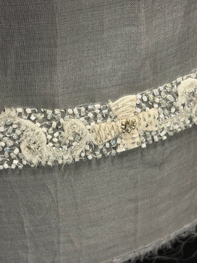 3D-Perlenborte, Kristall/Elfenbein/Silber - T515