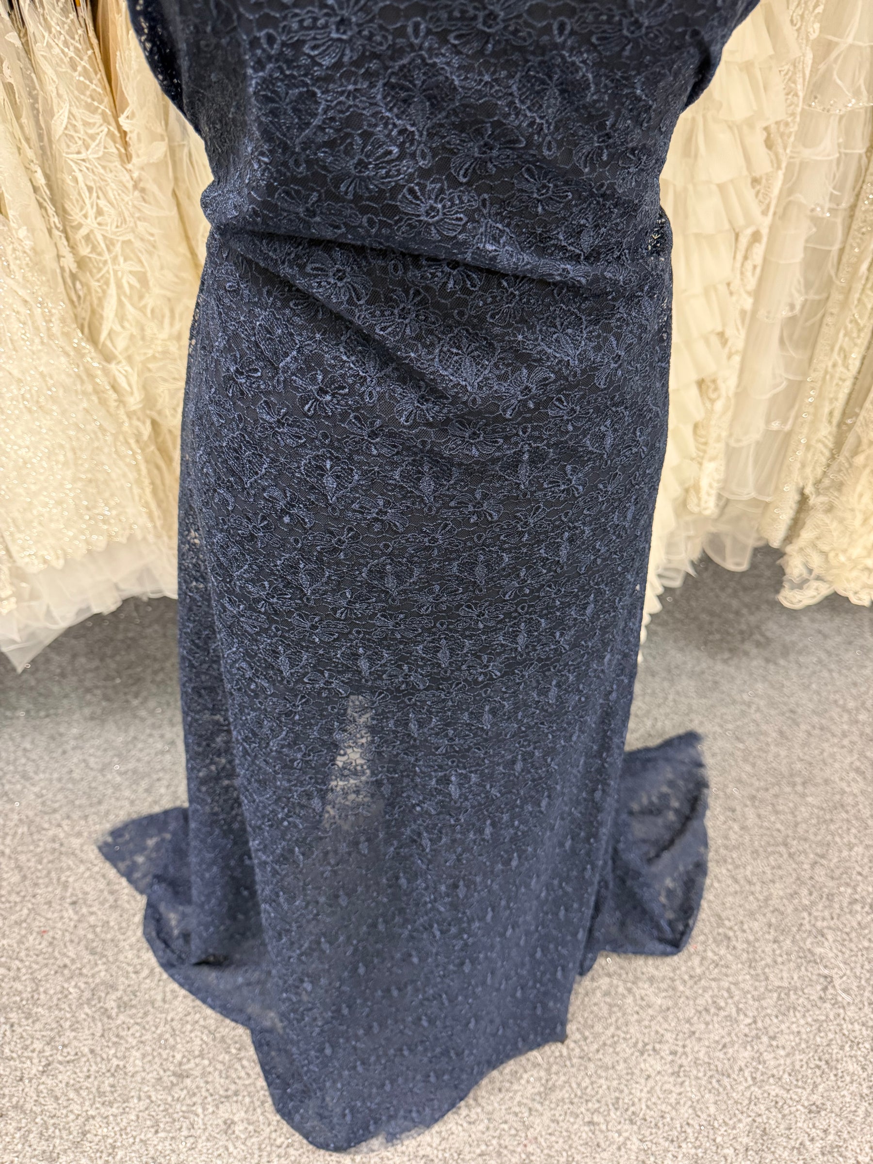Marineblaue bestickte Spitze - EB5010