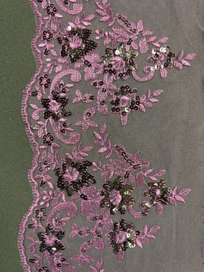 Pflaumenfarbene Paillettenborte - T661