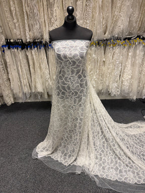 Ivory Beaded Embroidery Lace - P825