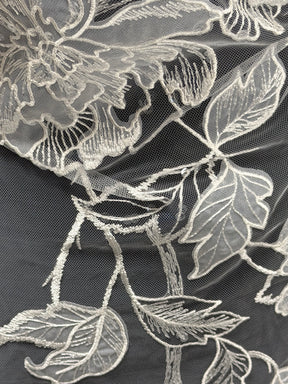 Ivory Sequin Embellished Embroidered Lace - Destry