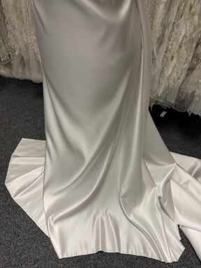 Elfenbein Polyester-Satin - Rein