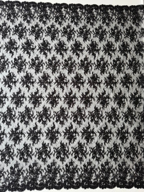 Schwarze Kordel- und Perlenspitze - P643