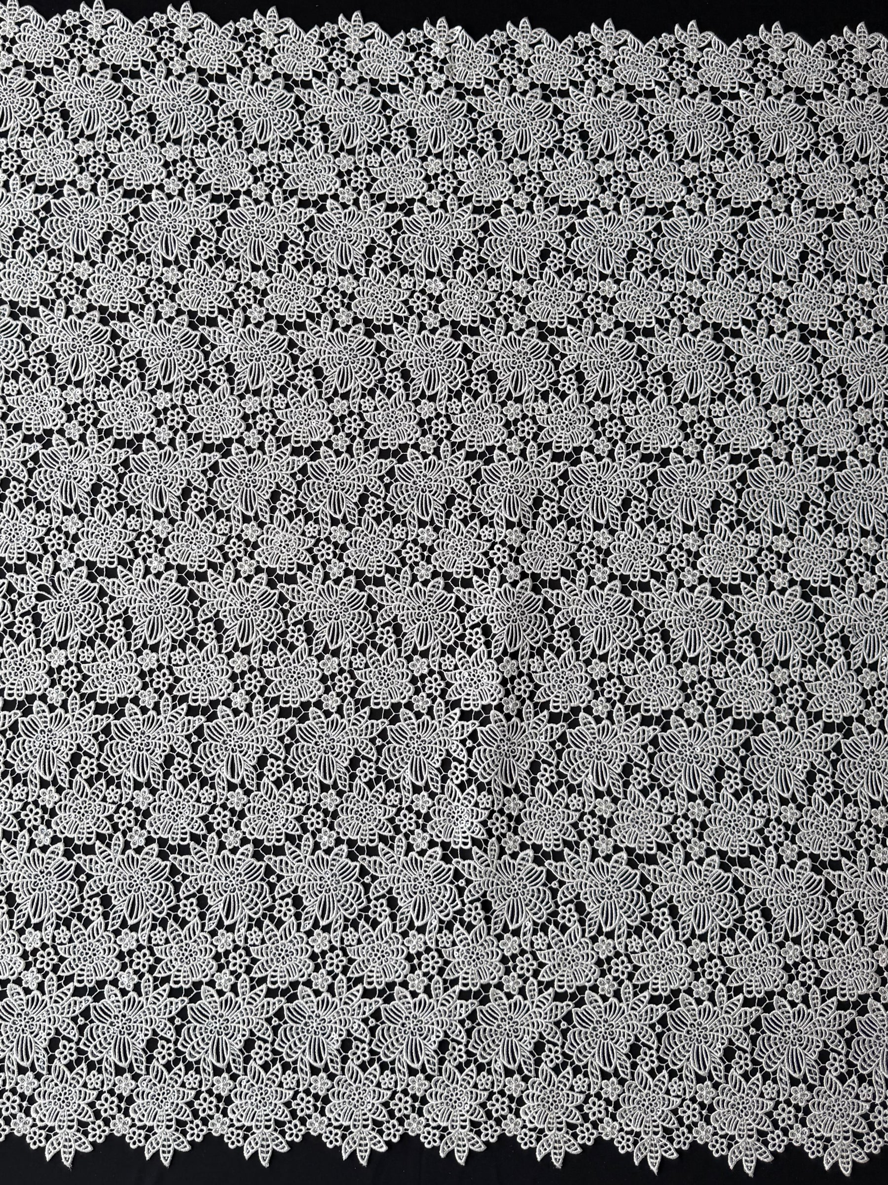 Elfenbein Pailletten Guipure Spitze - P414