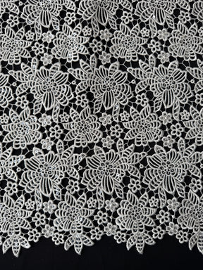 Elfenbein Pailletten Guipure Spitze - P414