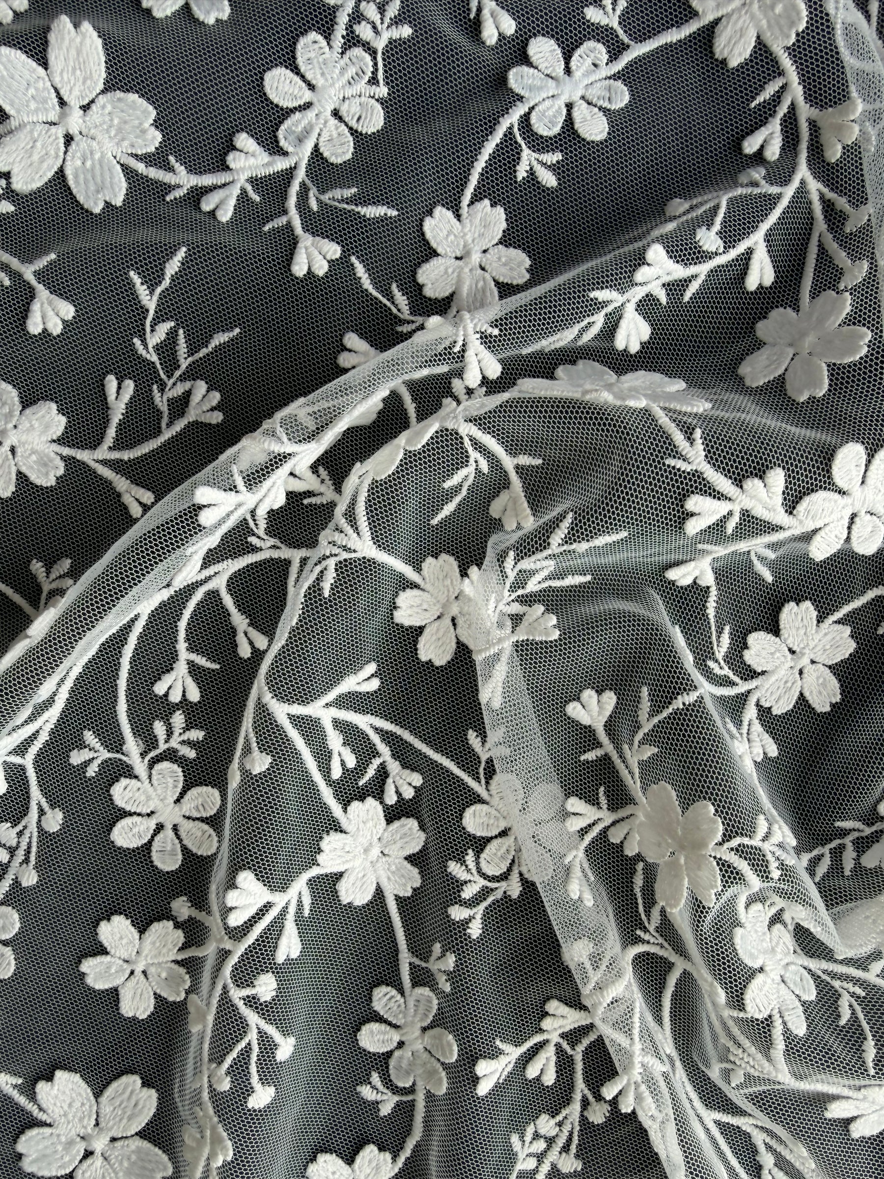 Ivory 3D Embroidered Lace - Kobi