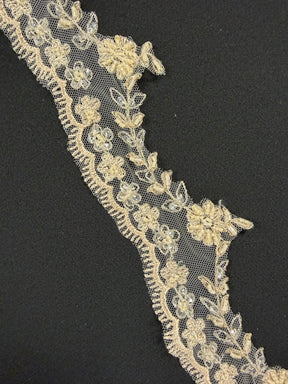 Elfenbein/Champagner/Gold Spitzenborte - T52
