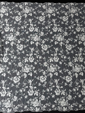 Elfenbeinfarbene Pailletten-Blumenspitze - EB3019