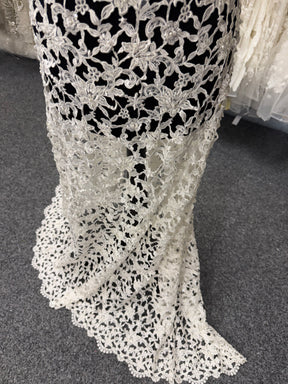 Ivory Beaded Guipure Lace - P394