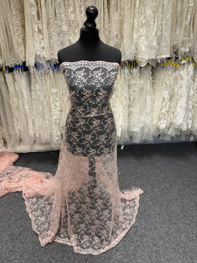 Antique Rose Embroidered Lace - P615