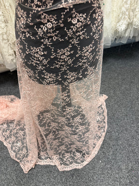 Antique Rose Embroidered Lace - P615