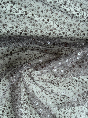 Taupefarbener, bestickter Paillettentüll – EB3001