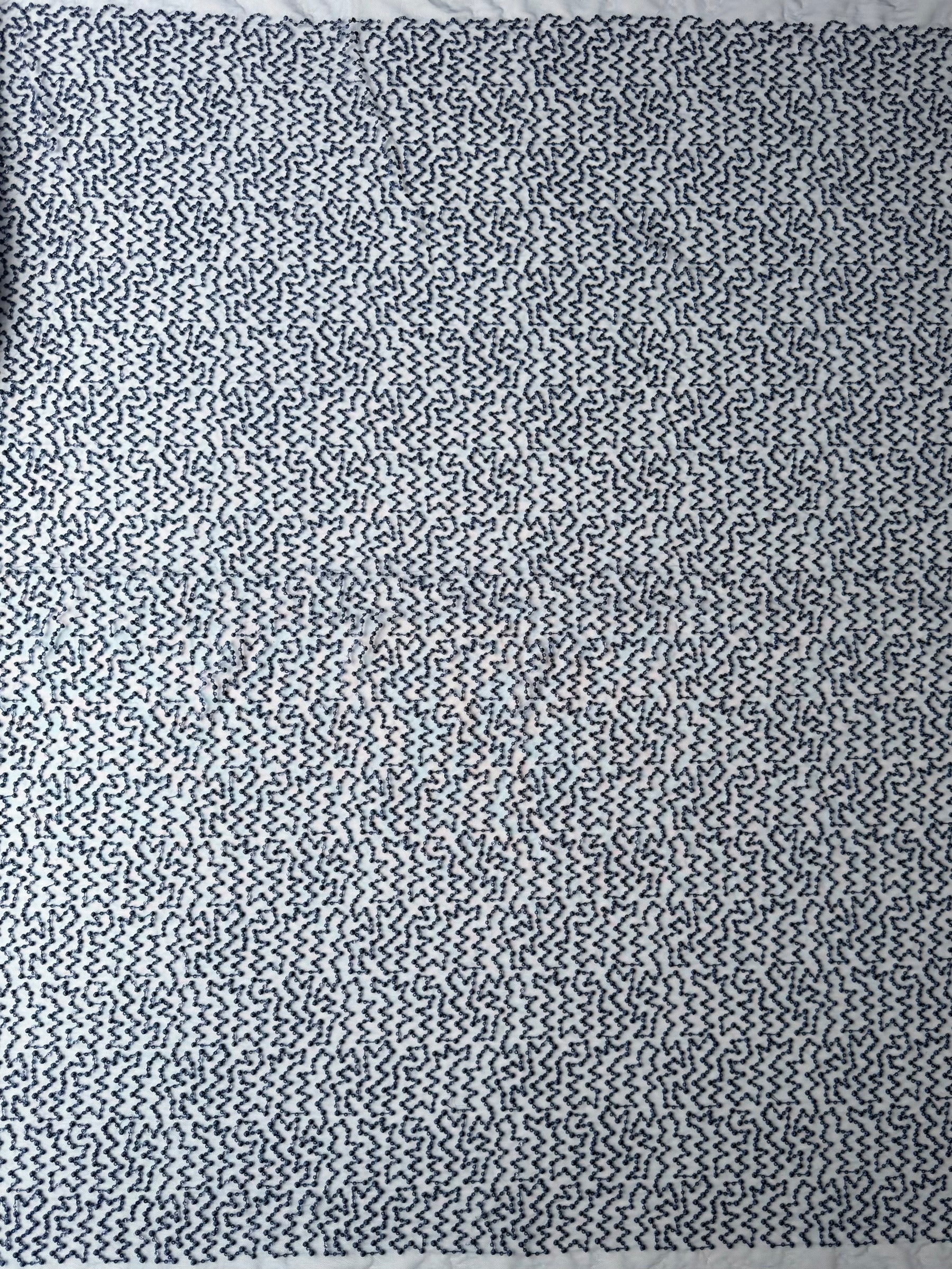 Marineblaue Paillettenstickerei-Spitze - EB3029