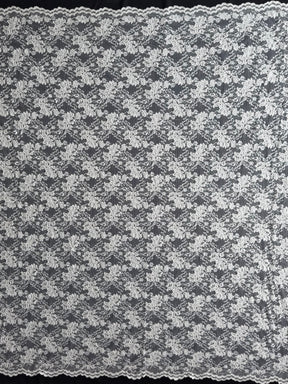 Dunkle elfenbeinfarbene Raschelspitze mit Perlen – P395