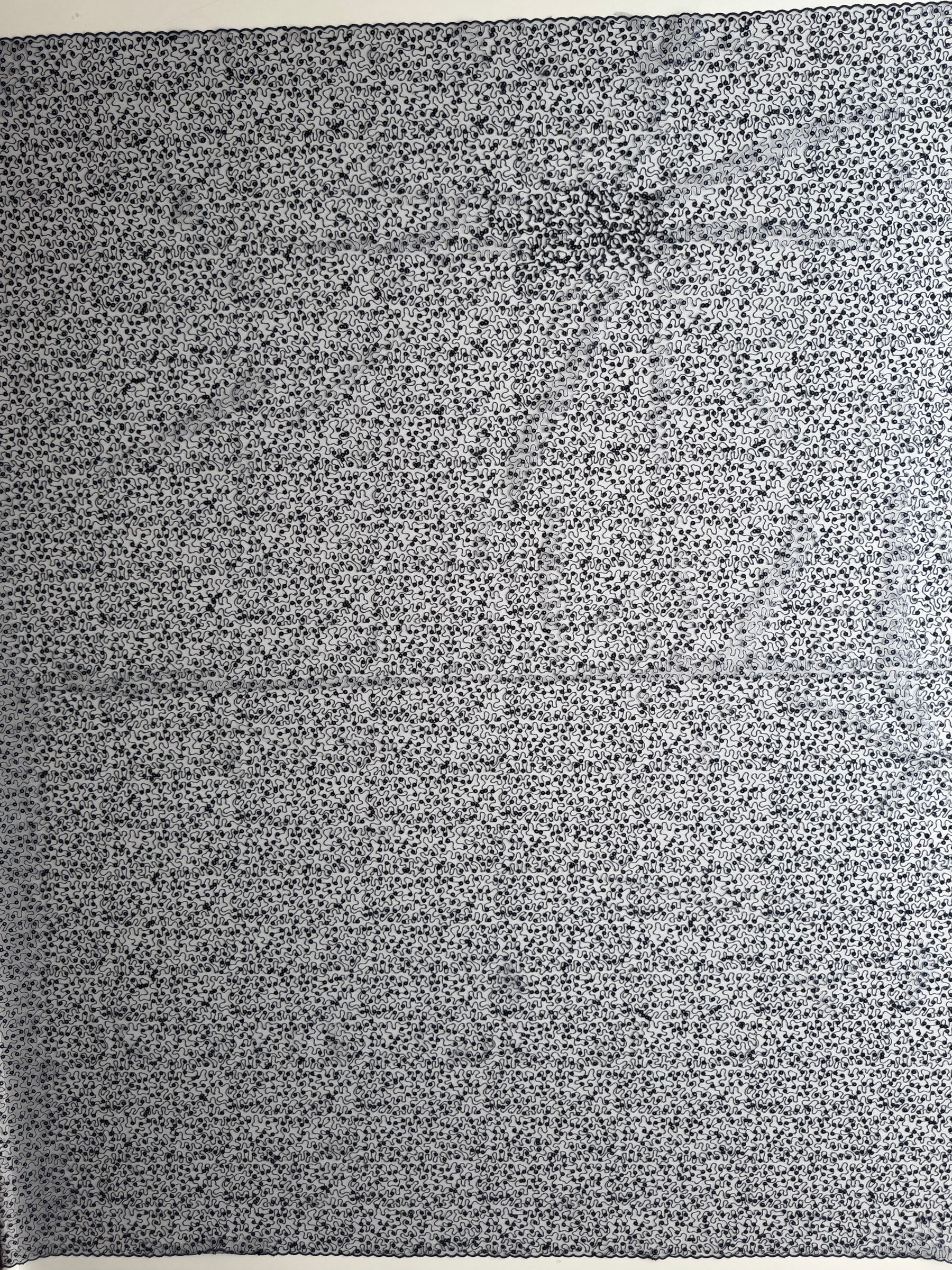 Marineblauer, bestickter Paillettentüll – EB3001