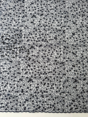 Marineblauer, bestickter Paillettentüll – EB3001