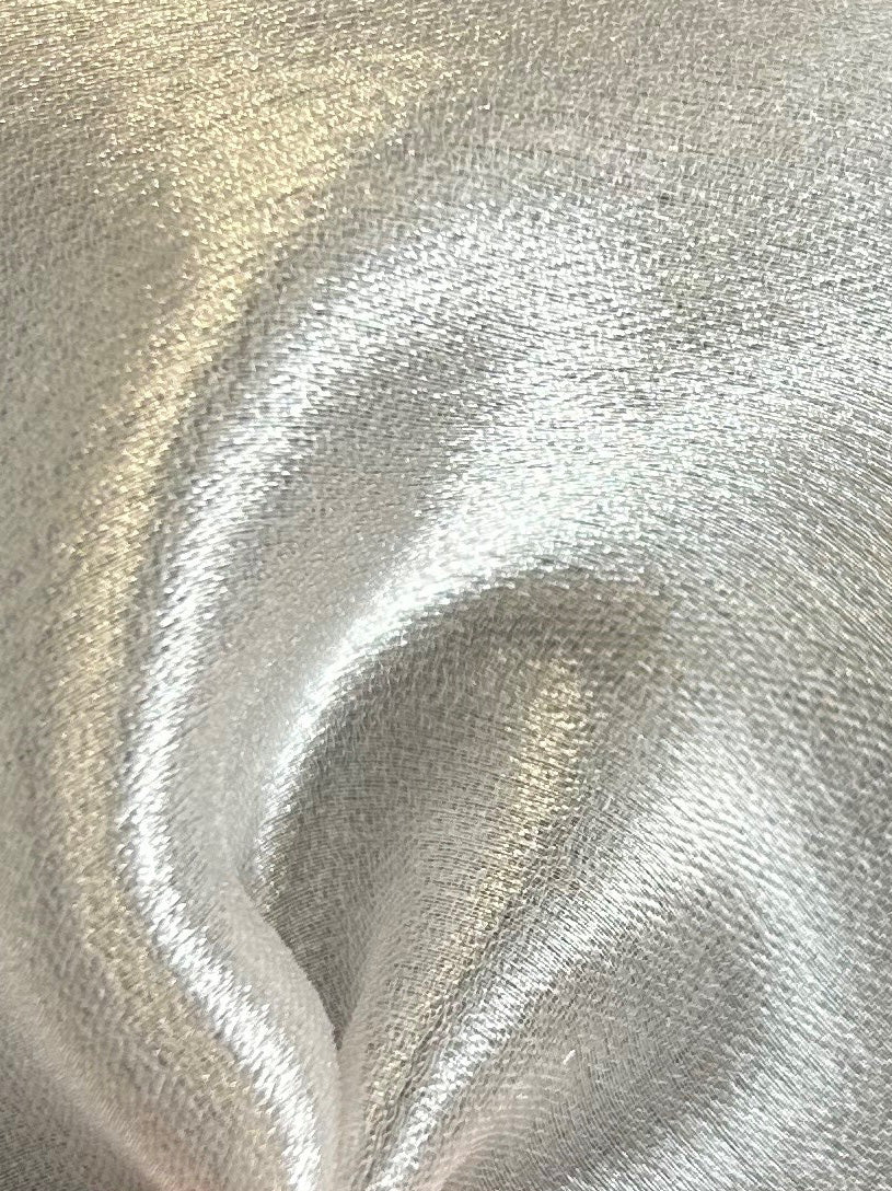 Elfenbeinfarbener Polyester-Organza-Satin – Glück