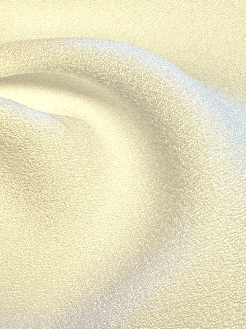 Elfenbeinfarbener Polyester-Krepp mit Satinrückseite – Nepal