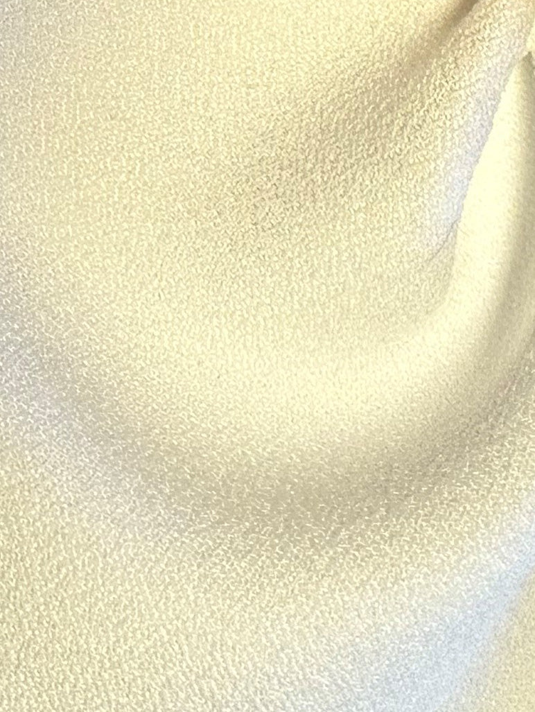 Elfenbeinfarbener Polyester-Krepp mit Satinrückseite – Nepal