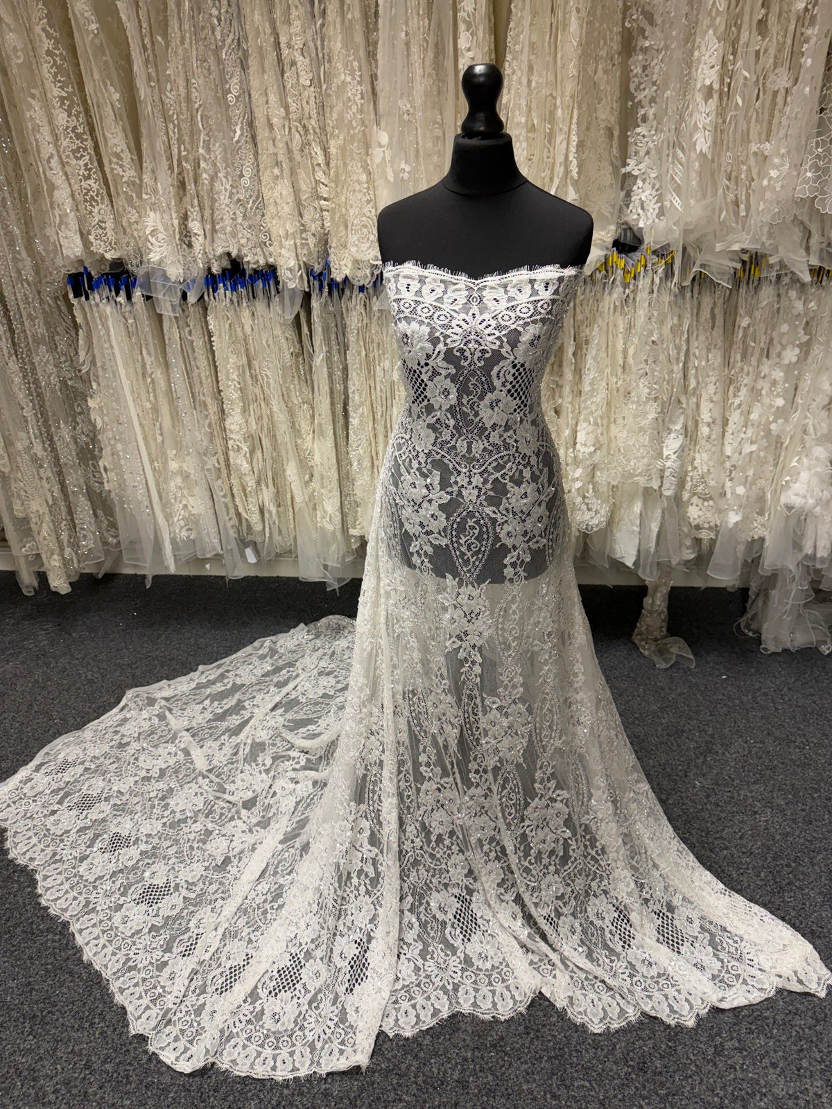 Ivory Hand Beaded Raschel Lace - James