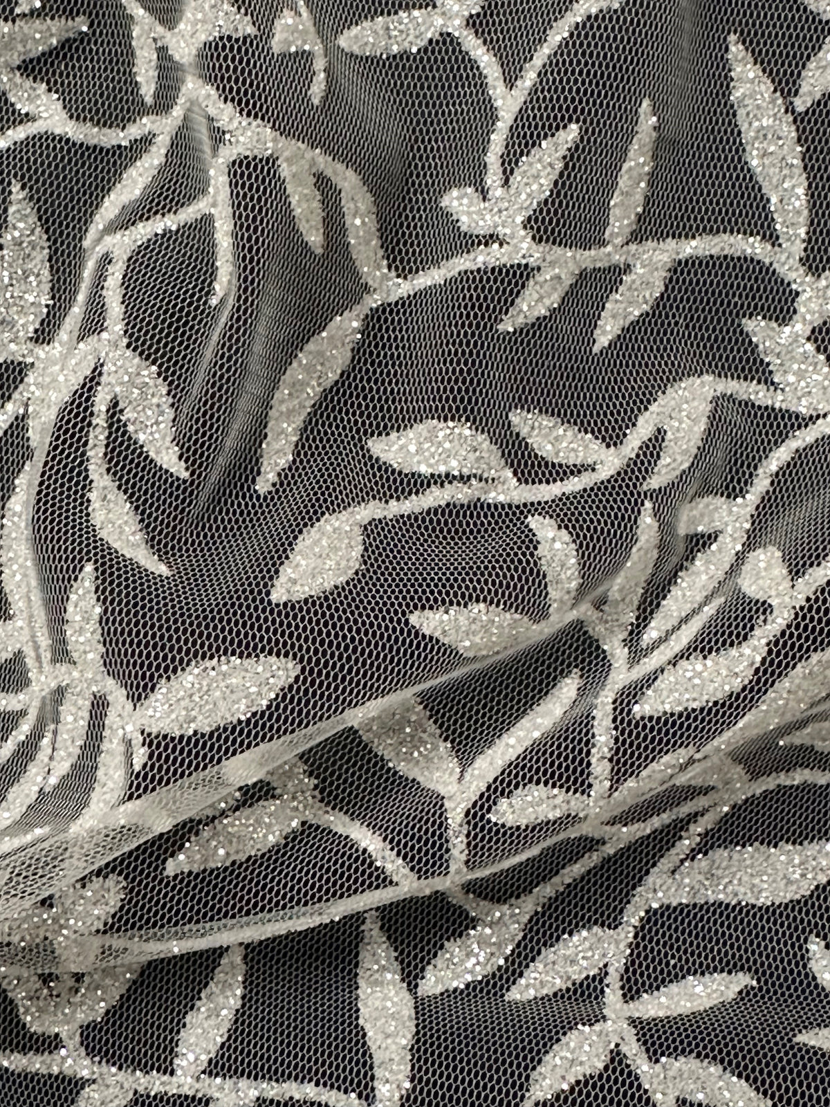 Elfenbeinfarbener Glitzertüll - Jasmin (CF)