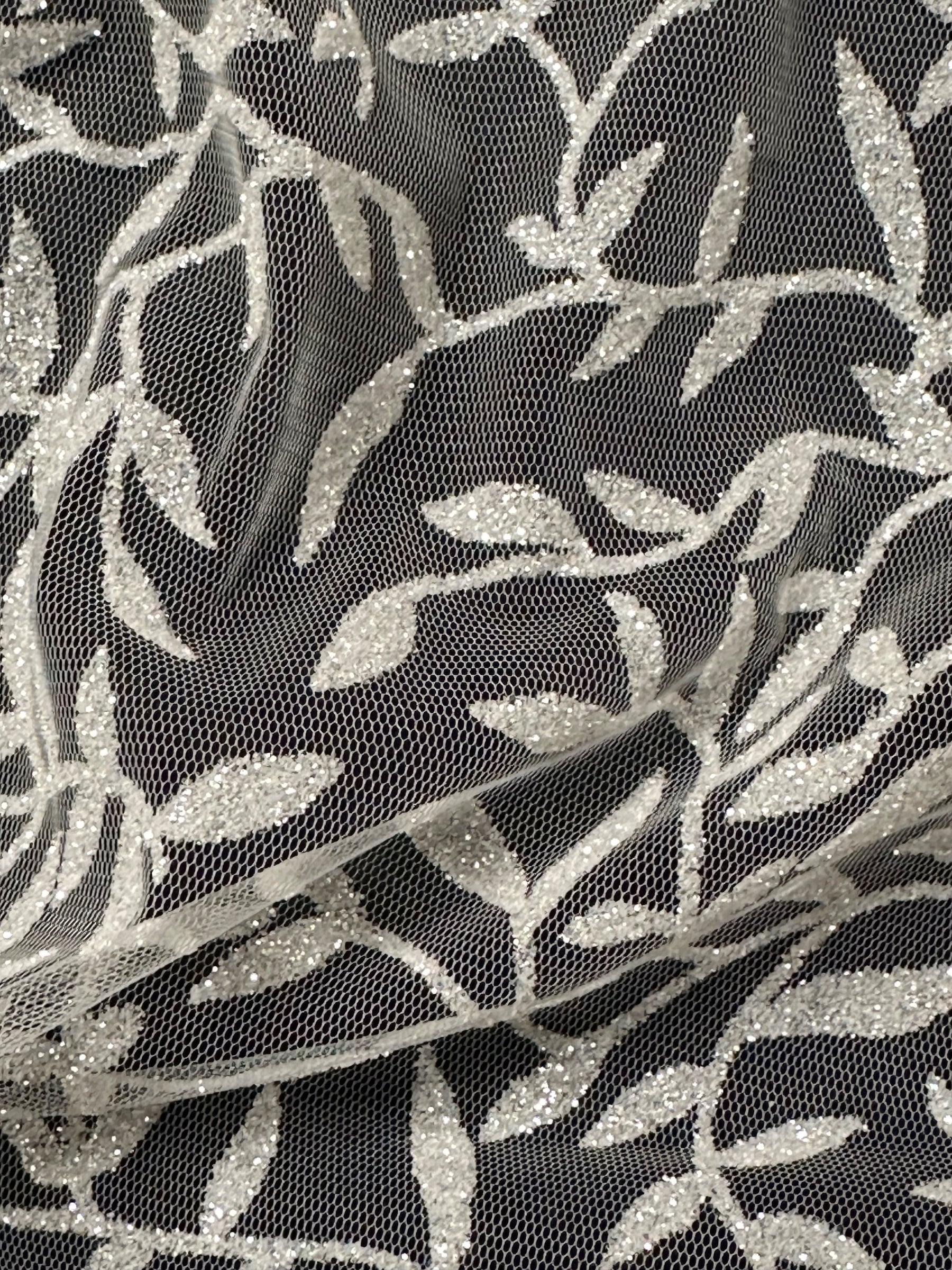 Elfenbeinfarbener Glitzertüll - Jasmin (CF)