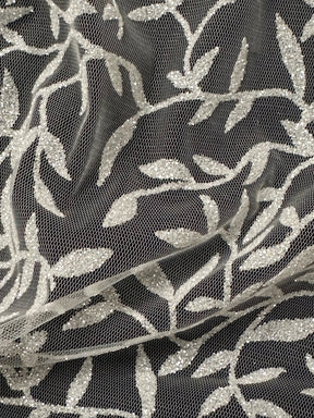 Elfenbeinfarbener Glitzertüll - Jasmin (CF)