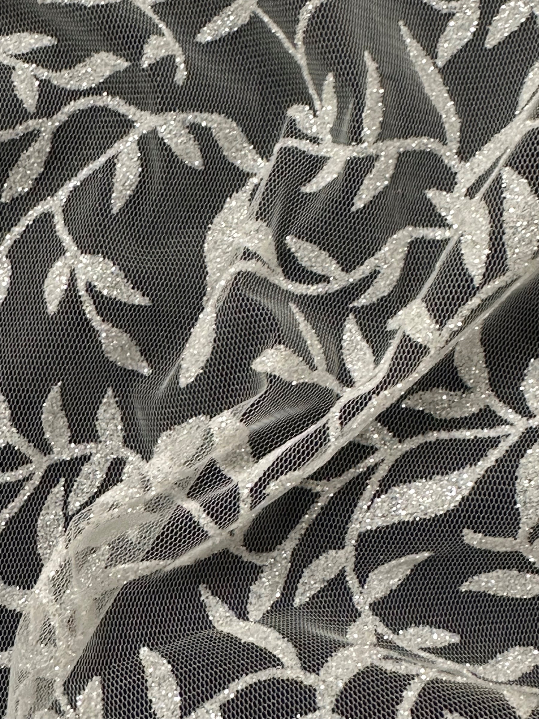 Elfenbeinfarbener Glitzertüll - Jasmin (CF)