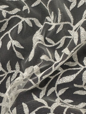 Elfenbeinfarbener Glitzertüll - Jasmin (CF)