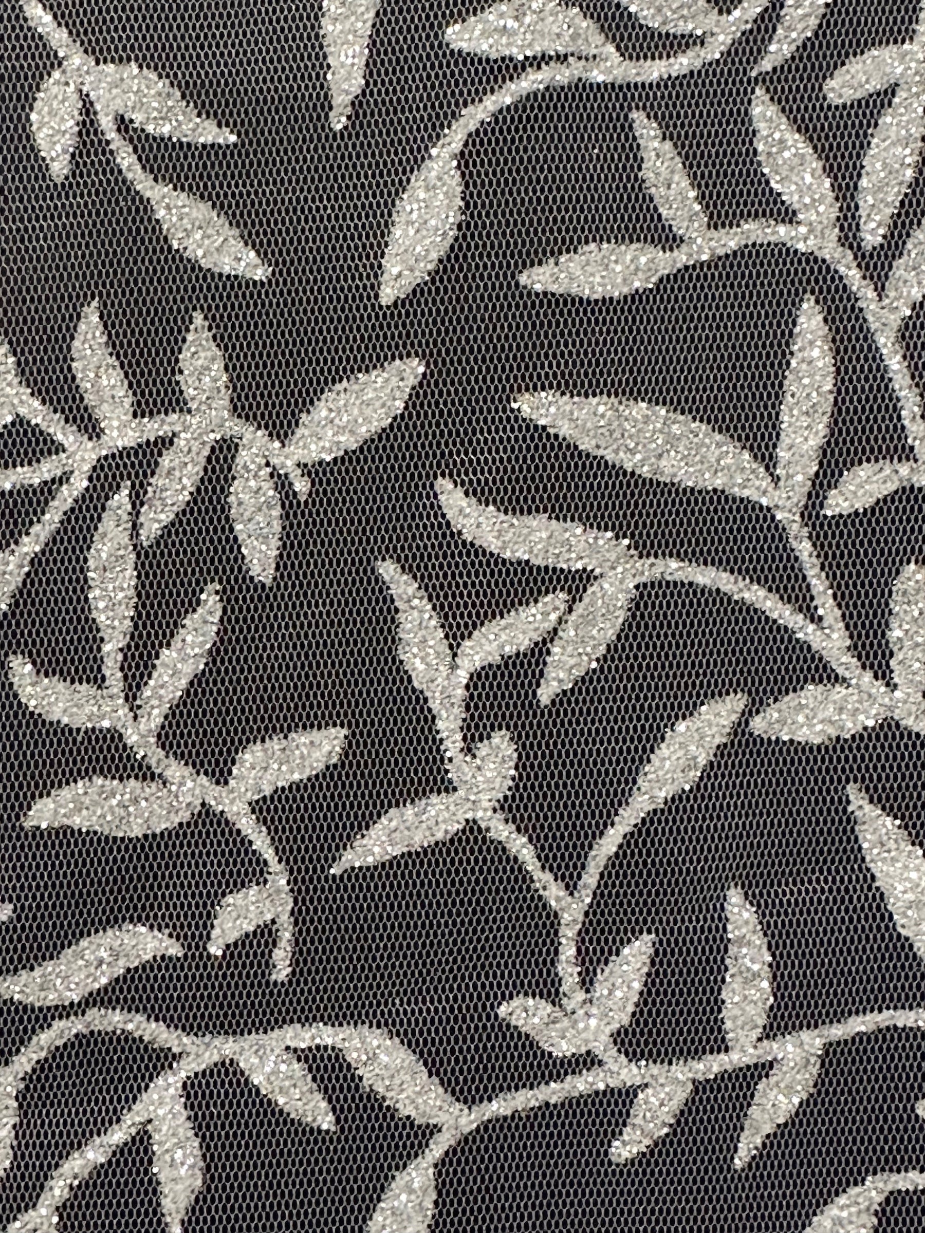 Elfenbeinfarbener Glitzertüll - Jasmin (CF)