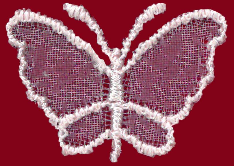 Light Rose Butterfly Applique - M1
