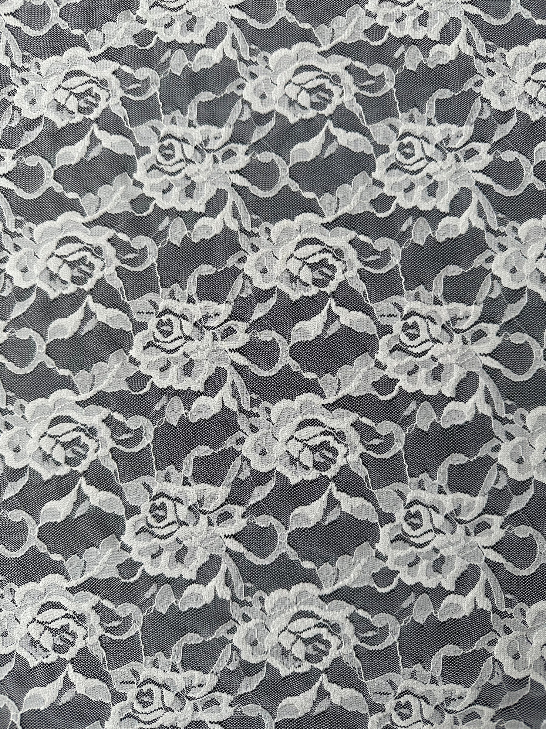 Elfenbeinfarbene Raschel-Stretchspitze – Matina