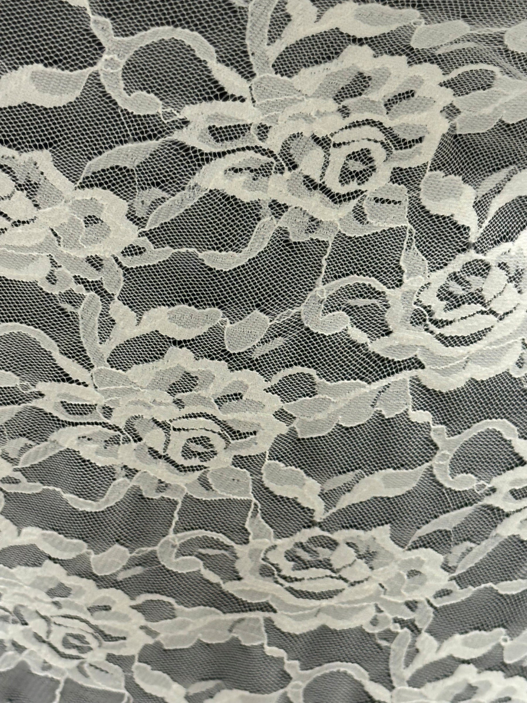 Elfenbeinfarbene Raschel-Stretchspitze – Matina