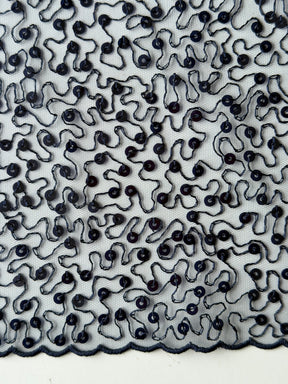 Marineblauer, bestickter Paillettentüll – EB3001