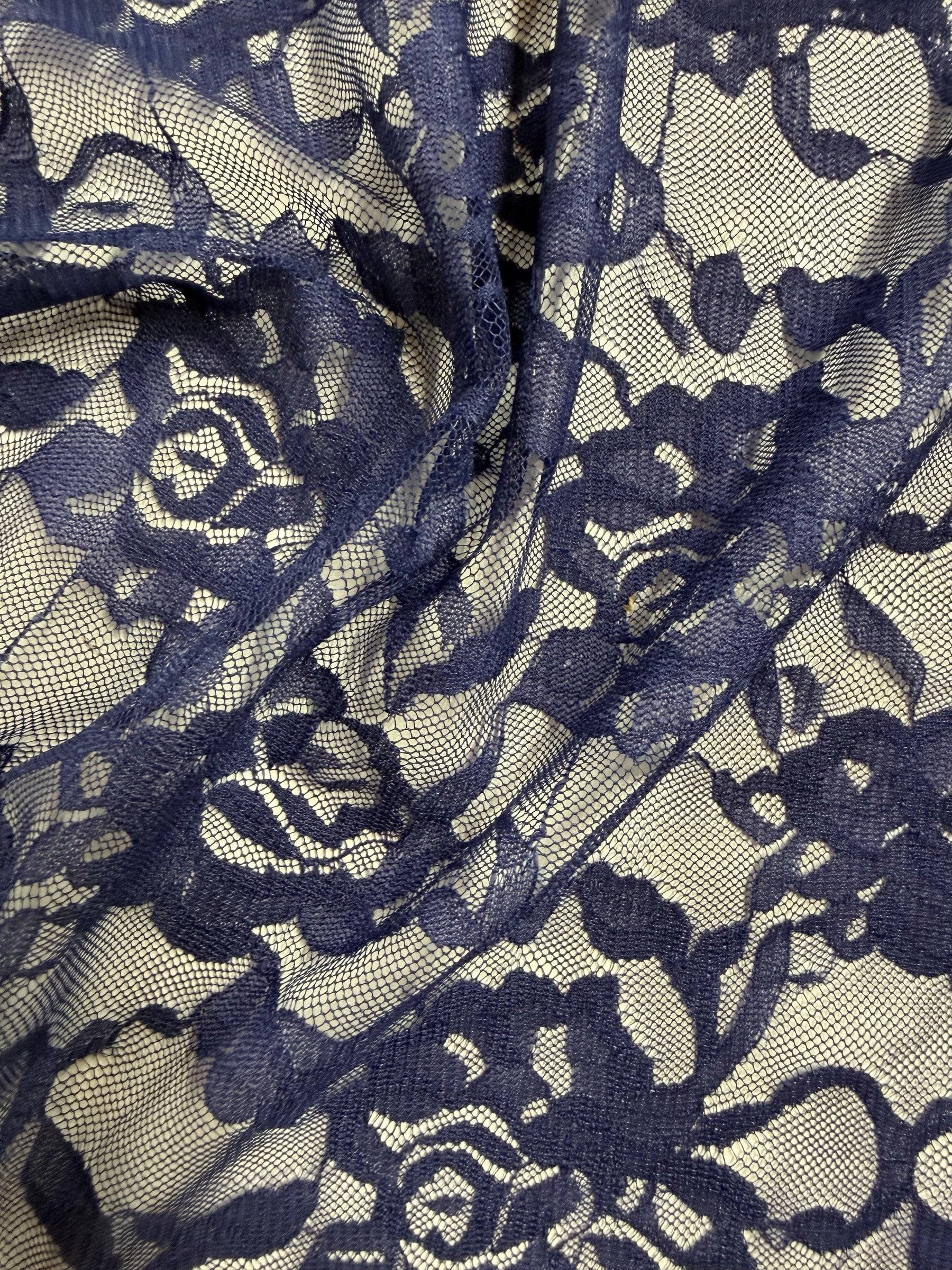 Marineblauer Raschel-Stretch-Spitze – Matina