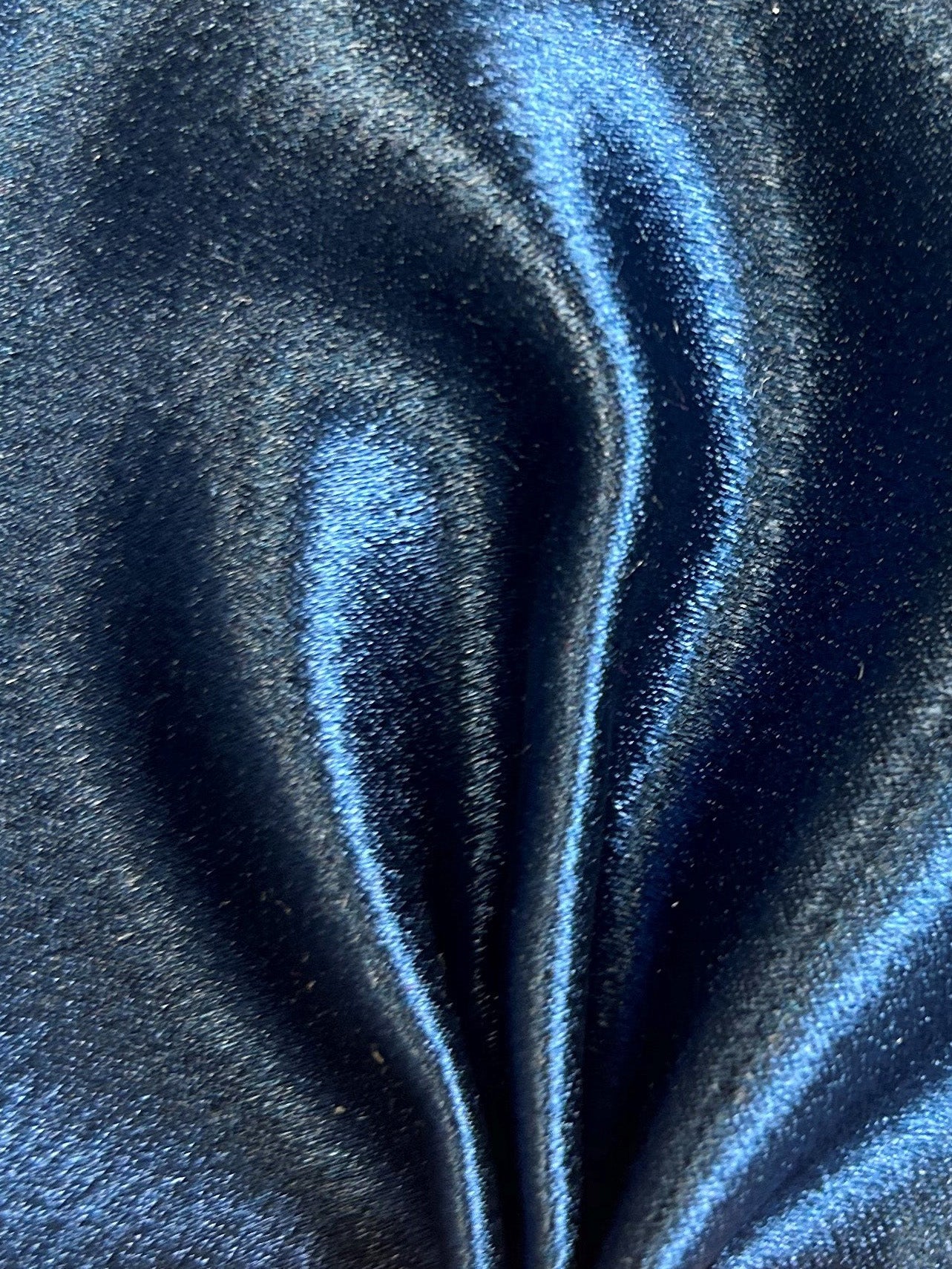 Marineblauer Satin mit Rückseite aus Polyester-Krepp – Desire